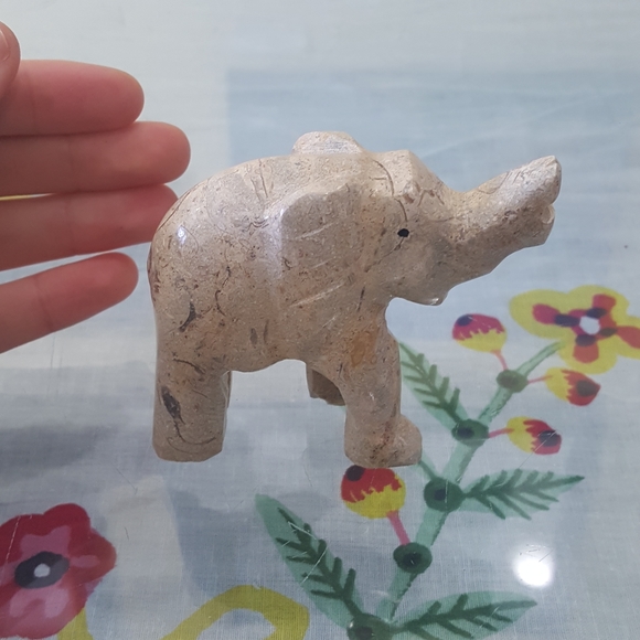 Fossilized Limestone Elephant Decor - Picture 3 of 3
